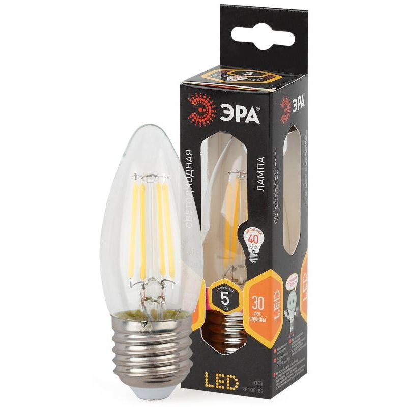 Лампа светодиодная F-LED B35-5w-827-E27 ЭРА Б0027933