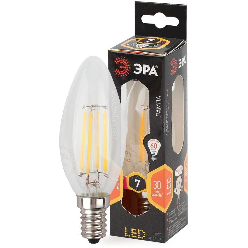 Лампа светодиодная F-LED B35-7w-827-E14 ЭРА Б0027942