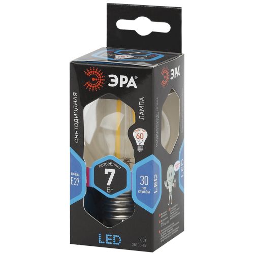 Лампа светодиодная F-LED P45-7w-840-E27 ЭРА Б0027949