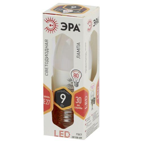 Лампа светодиодная B35-9w-827-E27 свеча 720лм ЭРА Б0027971