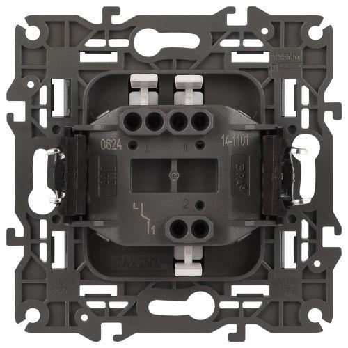 Выключатель 1-кл. СП Эра Elegance 14-1101-03 10А IP20 250В 10AX механизм алюм. Эра Б0034210