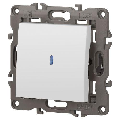 Выключатель 1-кл. СП Эра Elegance 14-1102-01 10А IP20 250В 10AX с подсветкой механизм бел. Эра Б0034215