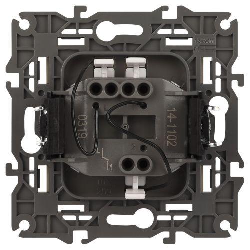 Выключатель 1-кл. СП Эра Elegance 14-1102-02 10А IP20 250В 10AX с подсветкой механизм сл. кость Эра Б0034216