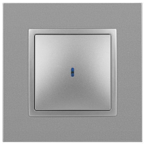 Выключатель 1-кл. СП Эра Elegance 14-1102-03 10А IP20 250В 10AX с подсветкой механизм алюм. Эра Б0034217
