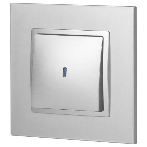 Выключатель 1-кл. СП Эра Elegance 14-1102-03 10А IP20 250В 10AX с подсветкой механизм алюм. Эра Б0034217