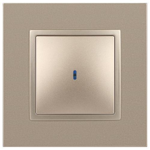 Выключатель 1-кл. СП Эра Elegance 14-1102-04 10А IP20 250В 10AX с подсветкой механизм шампань Эра Б0034218