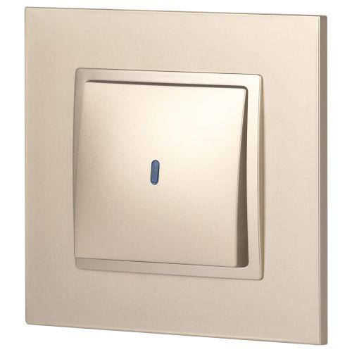 Выключатель 1-кл. СП Эра Elegance 14-1102-04 10А IP20 250В 10AX с подсветкой механизм шампань Эра Б0034218