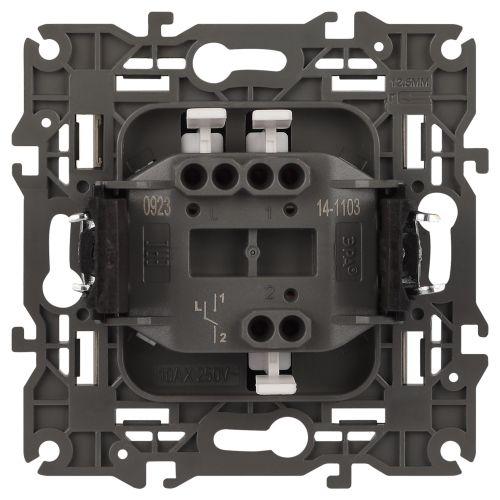 Механизм переключателя 1-кл. СП Эра Elegance 10А IP20 14-1103-01 250В 10AX бел. Эра Б0034222