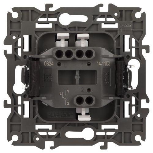 Механизм переключателя 1-кл. СП Эра Elegance 10А IP20 14-1103-05 250В 10AX антрацит Эра Б0034227