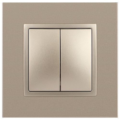 Выключатель 2-кл. СП Эра Elegance 14-1104-04 10А IP20 250В 10AX механизм шампань Эра Б0034233
