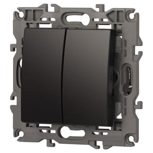 Выключатель 2-кл. СП Эра Elegance 14-1104-05 10А IP20 250В 10AX механизм антрацит Эра Б0034234