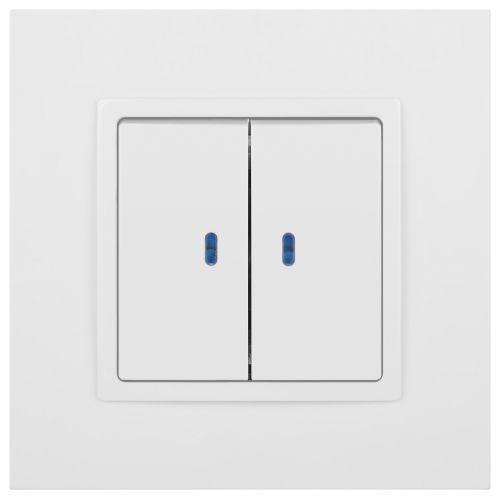 Выключатель 2-кл. СП Эра Elegance 14-1105-01 10А IP20 250В 10AX с подсветкой механизм бел. Эра Б0034237