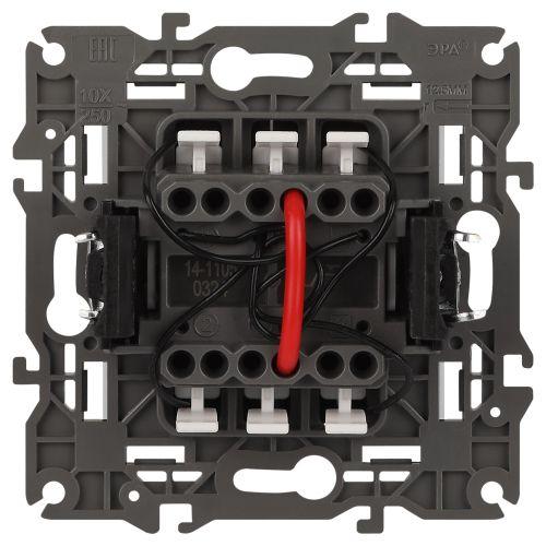 Выключатель 2-кл. СП Эра Elegance 14-1105-01 10А IP20 250В 10AX с подсветкой механизм бел. Эра Б0034237