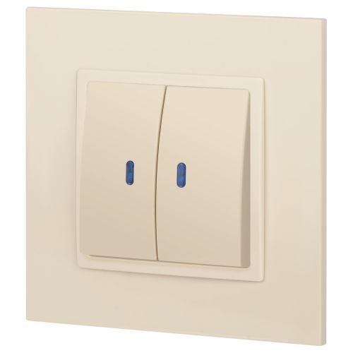 Выключатель 2-кл. СП Эра Elegance 14-1105-02 10А IP20 250В 10AX с подсветкой механизм сл. кость Эра Б0034238