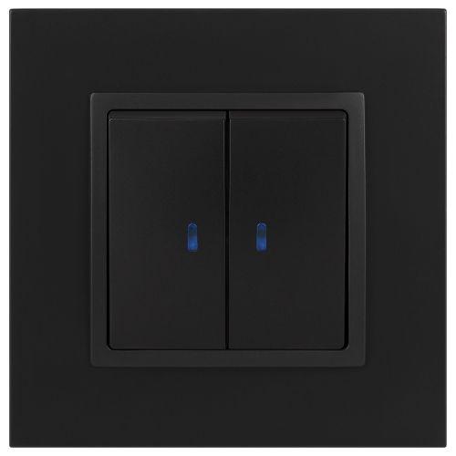 Выключатель 2-кл. СП Эра Elegance 14-1105-05 10А IP20 250В 10AX с подсветкой механизм антрацит Эра Б0034241