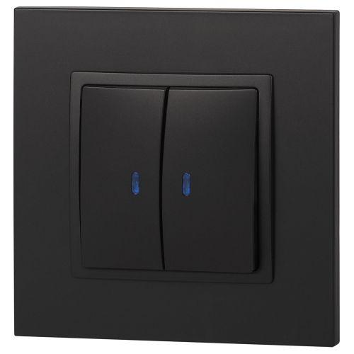 Выключатель 2-кл. СП Эра Elegance 14-1105-05 10А IP20 250В 10AX с подсветкой механизм антрацит Эра Б0034241