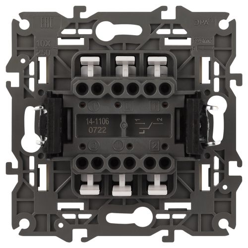 Механизм переключателя 2-кл. СП Эра Elegance 10А IP20 14-1106-02 250В 10AX сл. кость Эра Б0034244