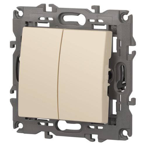 Механизм переключателя 2-кл. СП Эра Elegance 10А IP20 14-1106-02 250В 10AX сл. кость Эра Б0034244