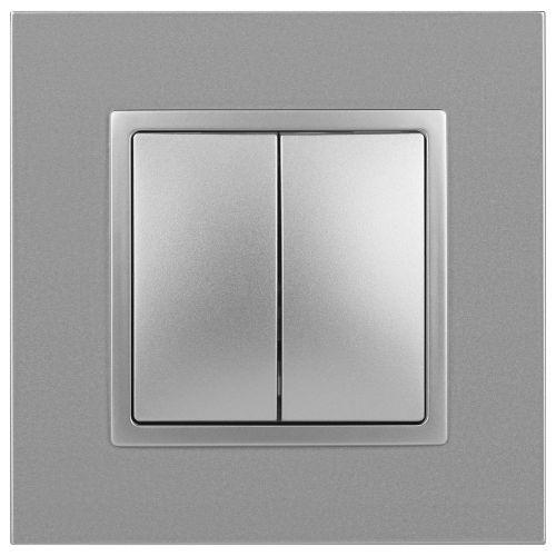 Механизм переключателя 2-кл. СП Эра Elegance 10А IP20 14-1106-03 250В 10AX алюм. Эра Б0034245