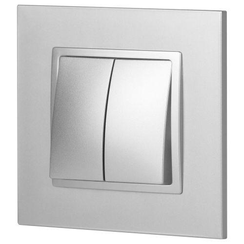 Механизм переключателя 2-кл. СП Эра Elegance 10А IP20 14-1106-03 250В 10AX алюм. Эра Б0034245