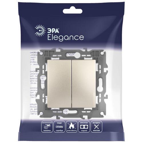 Механизм переключателя 2-кл. СП Эра Elegance 10А IP20 14-1106-04 250В 10AX шампань Эра Б0034246