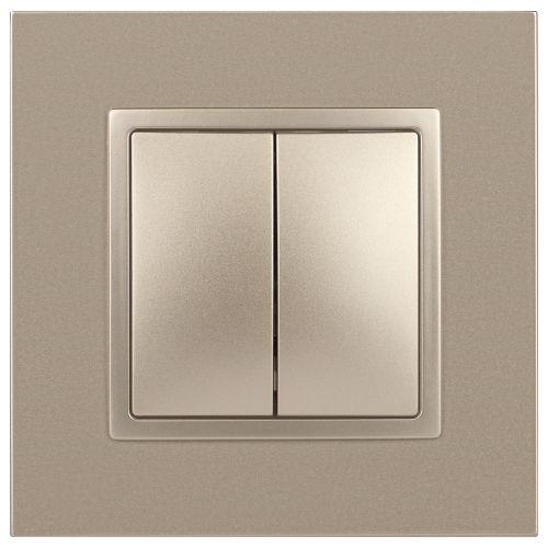 Механизм переключателя 2-кл. СП Эра Elegance 10А IP20 14-1106-04 250В 10AX шампань Эра Б0034246