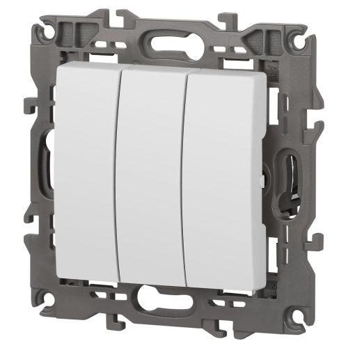 Выключатель 3-кл. СП Эра Elegance 14-1107-01 10А IP20 250В 10AX механизм бел. Эра Б0034249