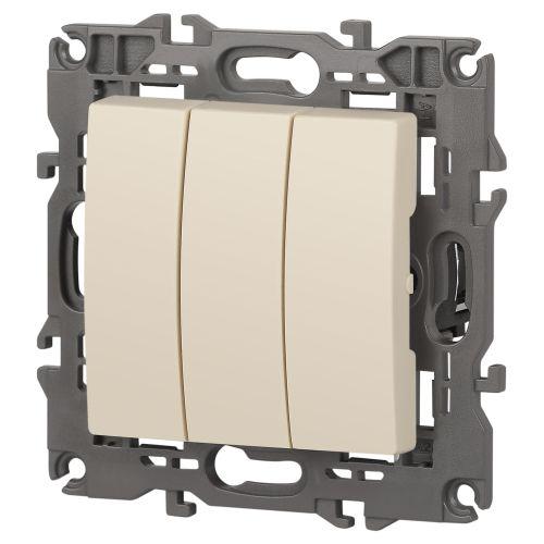 Выключатель 3-кл. СП Эра Elegance 14-1107-02 10А IP20 250В 10AX механизм сл. кость Эра Б0034250