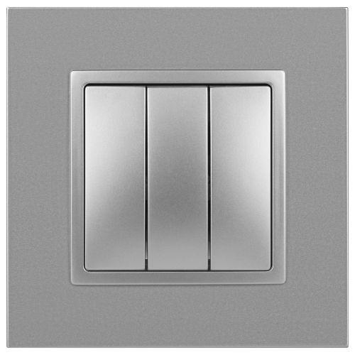 Выключатель 3-кл. СП Эра Elegance 14-1107-03 10А IP20 250В 10AX механизм алюм. Эра Б0034252