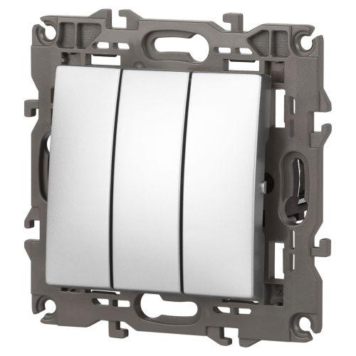 Выключатель 3-кл. СП Эра Elegance 14-1107-03 10А IP20 250В 10AX механизм алюм. Эра Б0034252