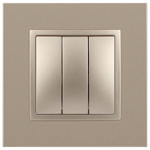 Выключатель 3-кл. СП Эра Elegance 14-1107-04 10А IP20 250В 10AX механизм шампань Эра Б0034253