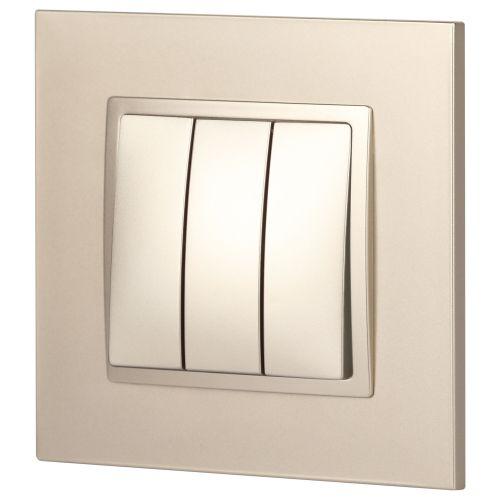 Выключатель 3-кл. СП Эра Elegance 14-1107-04 10А IP20 250В 10AX механизм шампань Эра Б0034253