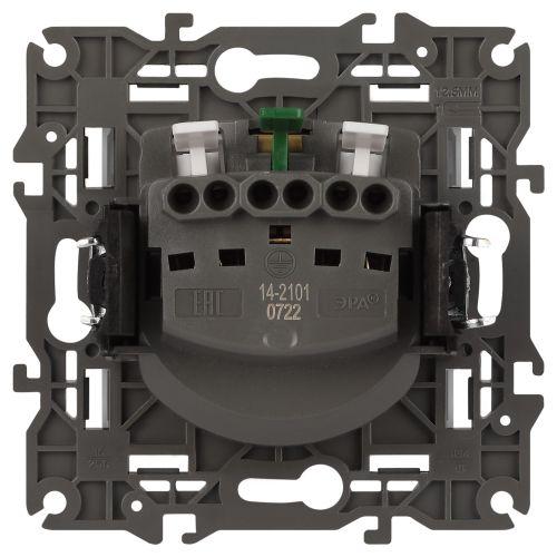 Розетка 1-м СП Эра Elegance 14-2101-01 16А IP20 16AX 250В 2P+E Schuko бел. Эра Б0034264