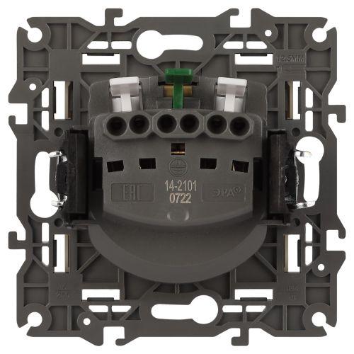 Розетка 1-м СП Эра Elegance 14-2101-02 16А IP20 16AX 250В 2P+E Schuko сл. кость Эра Б0034265