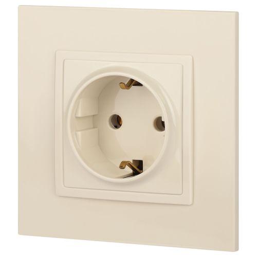 Розетка 1-м СП Эра Elegance 14-2101-02 16А IP20 16AX 250В 2P+E Schuko сл. кость Эра Б0034265