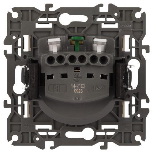 Розетка 1-м СП Эра Elegance 14-2102-02 16А IP20 16AX 250В 2P+E Schuko защ. шторки сл. кость Эра Б0034273