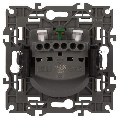 Розетка 1-м СП Эра Elegance 14-2102-04 16А IP20 16AX 250В 2P+E Schuko защ. шторки шампань Эра Б0034275