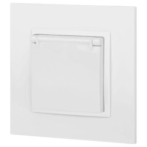 Розетка 1-м СП Эра Elegance 14-2103-01 16А IP20 16AX 250В 2P+E Schuko защ. шторки с крышкой бел. Эра Б0034278