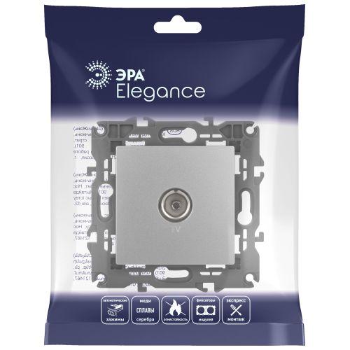 Розетка телевизионная одиночная TV 1мод. Elegance 14-3101-03 IP20 алюм. Эра Б0034292
