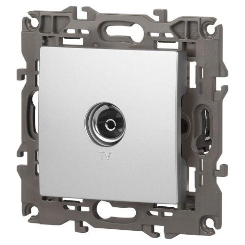Розетка телевизионная одиночная TV 1мод. Elegance 14-3101-03 IP20 алюм. Эра Б0034292