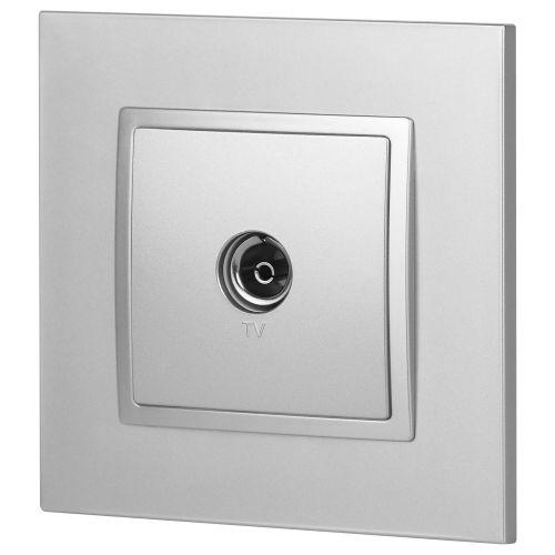 Розетка телевизионная одиночная TV 1мод. Elegance 14-3101-03 IP20 алюм. Эра Б0034292