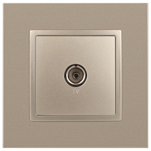 Розетка телевизионная одиночная TV 1мод. Elegance 14-3101-04 IP20 шампань Эра Б0034293