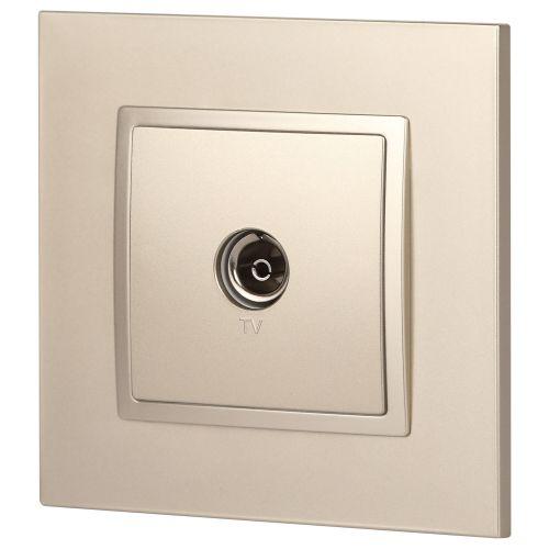 Розетка телевизионная одиночная TV 1мод. Elegance 14-3101-04 IP20 шампань Эра Б0034293