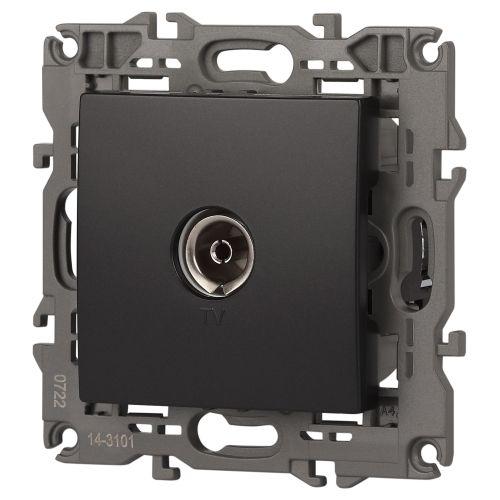 Розетка телевизионная одиночная TV 1мод. Elegance 14-3101-05 IP20 антрацит Эра Б0034294