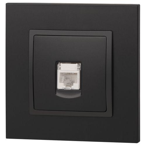Розетка компьютерная 1-м Elegance 14-3107-05 RJ45 IP20 механизм антрацит Эра Б0034306
