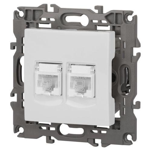 Розетка компьютерная 2-м Elegance 14-3108-01 RJ45 IP20 механизм бел. Эра Б0034308