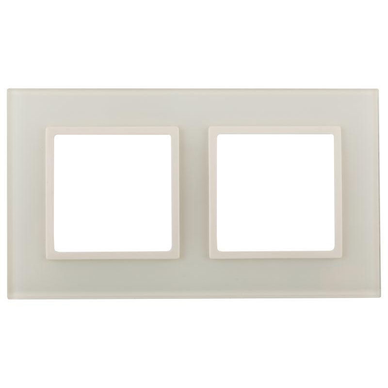 Рамка 2-м 14-5102-02 стекло Elegance сл. кость+сл. кость ЭРА Б0034489