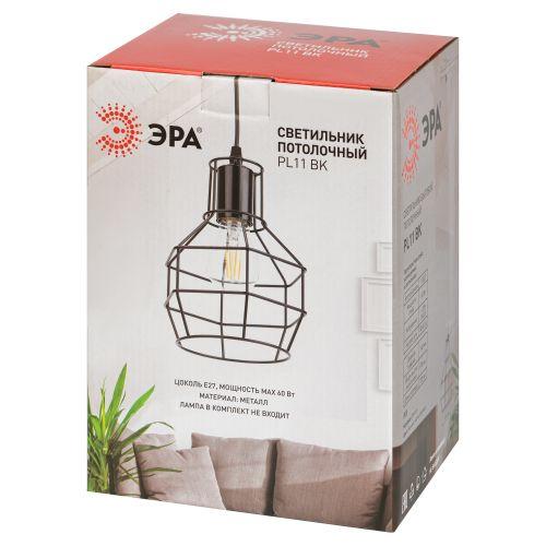 Светильник подвесной PL11 BK макс. 60Вт E27 d160мм металл черн. ЭРА Б0037458
