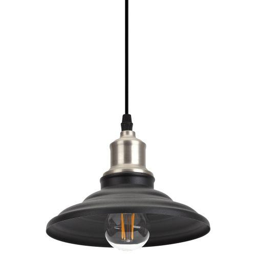 Светильник PL4 BK/BN макс. 60Вт E27 d203мм подвесной метал. шагрень черн./темн. никель ЭРА Б0037439