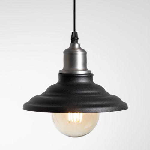 Светильник PL4 BK/BN макс. 60Вт E27 d203мм подвесной метал. шагрень черн./темн. никель ЭРА Б0037439